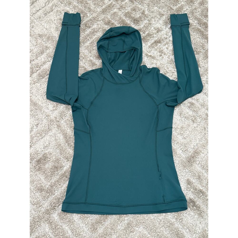 Lululemon It's Rulu Run Long Sleeve Hoodie Green Jasper Size 10